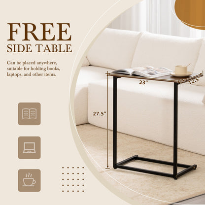 Modular Sectional Sofa With Free Side Table,Wide Seat,Fully Compressed,Wrinkle-Resistant Boucle Fabric Couch With Chaise