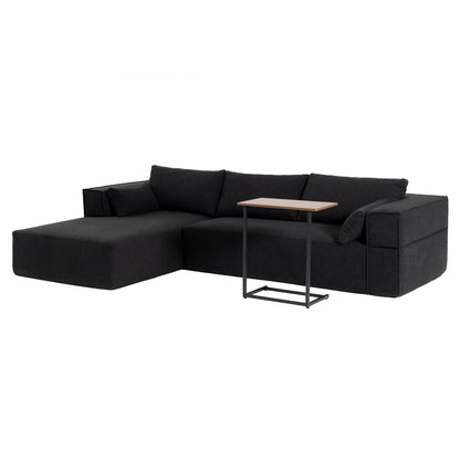 Modular Sectional Sofa With Free Side Table,Wide Seat,Fully Compressed,Wrinkle-Resistant Boucle Fabric Couch With Chaise