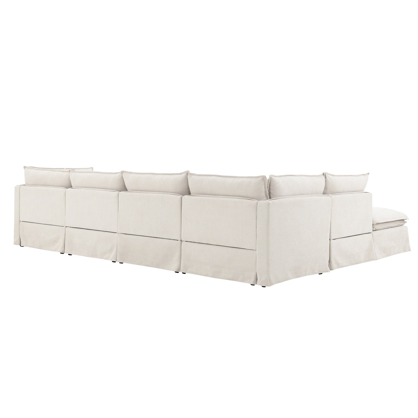 Modular Sectional Sofa With Movable Ottoman,L Pholstered Indoor Furniture, Wide Seat ,Free Combination, Chenille Sofa