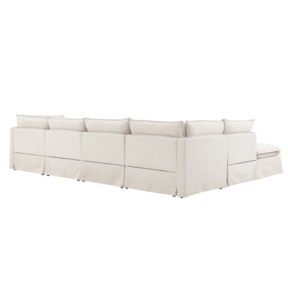 Modular Sectional Sofa With Movable Ottoman,L Pholstered Indoor Furniture, Wide Seat ,Free Combination, Chenille Sofa