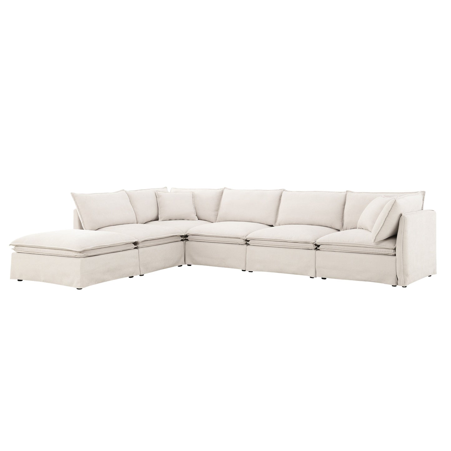 Modular Sectional Sofa With Movable Ottoman,L Pholstered Indoor Furniture, Wide Seat ,Free Combination, Chenille Sofa