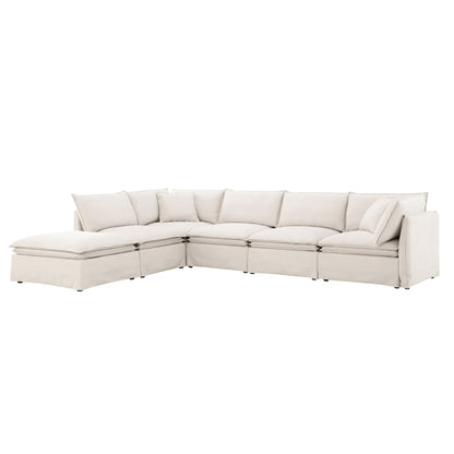 Modular Sectional Sofa With Movable Ottoman,L Pholstered Indoor Furniture, Wide Seat ,Free Combination, Chenille Sofa