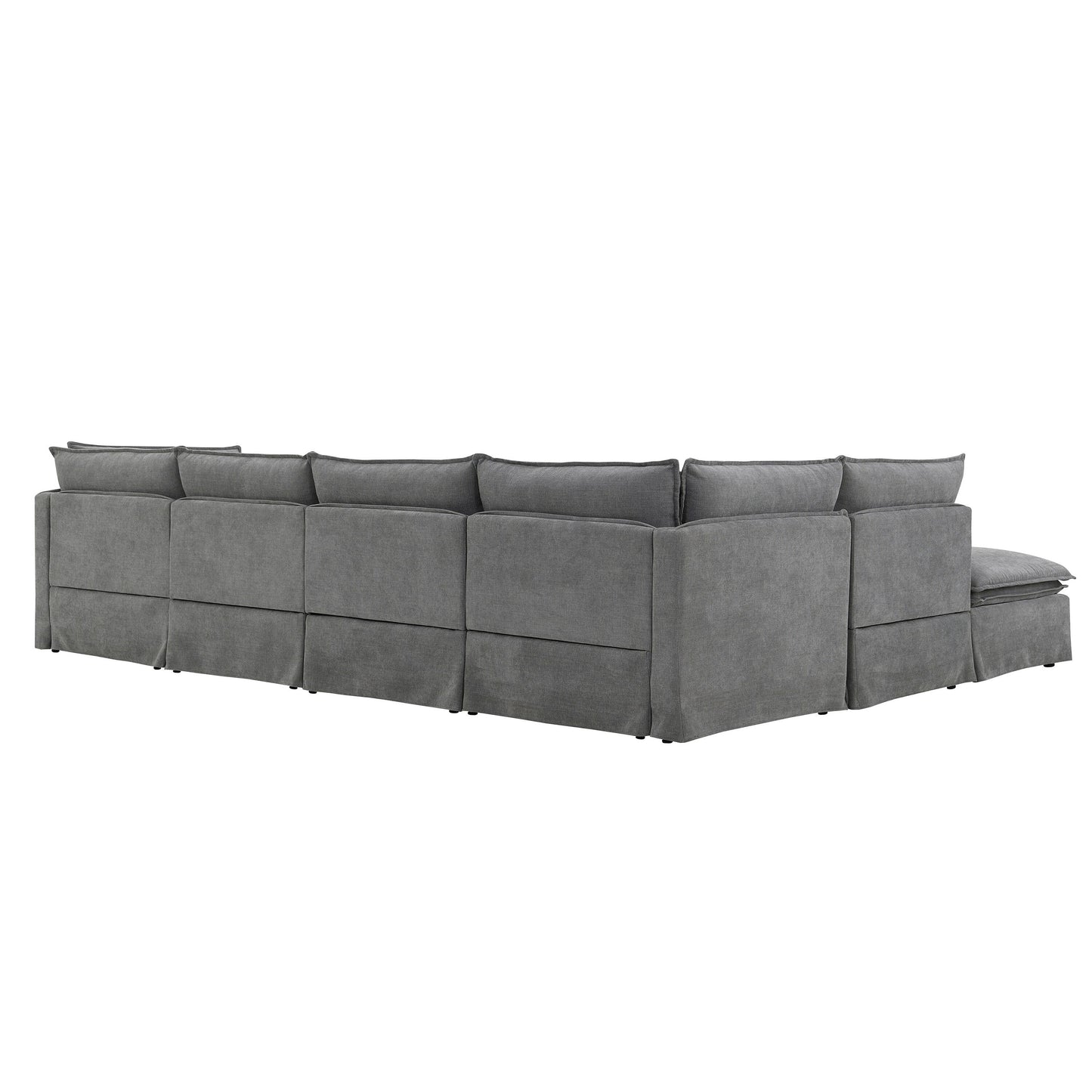 Modular Sectional Sofa With Movable Ottoman,L Pholstered Indoor Furniture, Wide Seat ,Free Combination, Chenille Sofa