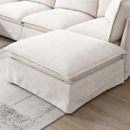 Modular Sectional Sofa With Movable Ottoman,L Pholstered Indoor Furniture, Wide Seat ,Free Combination, Chenille Sofa