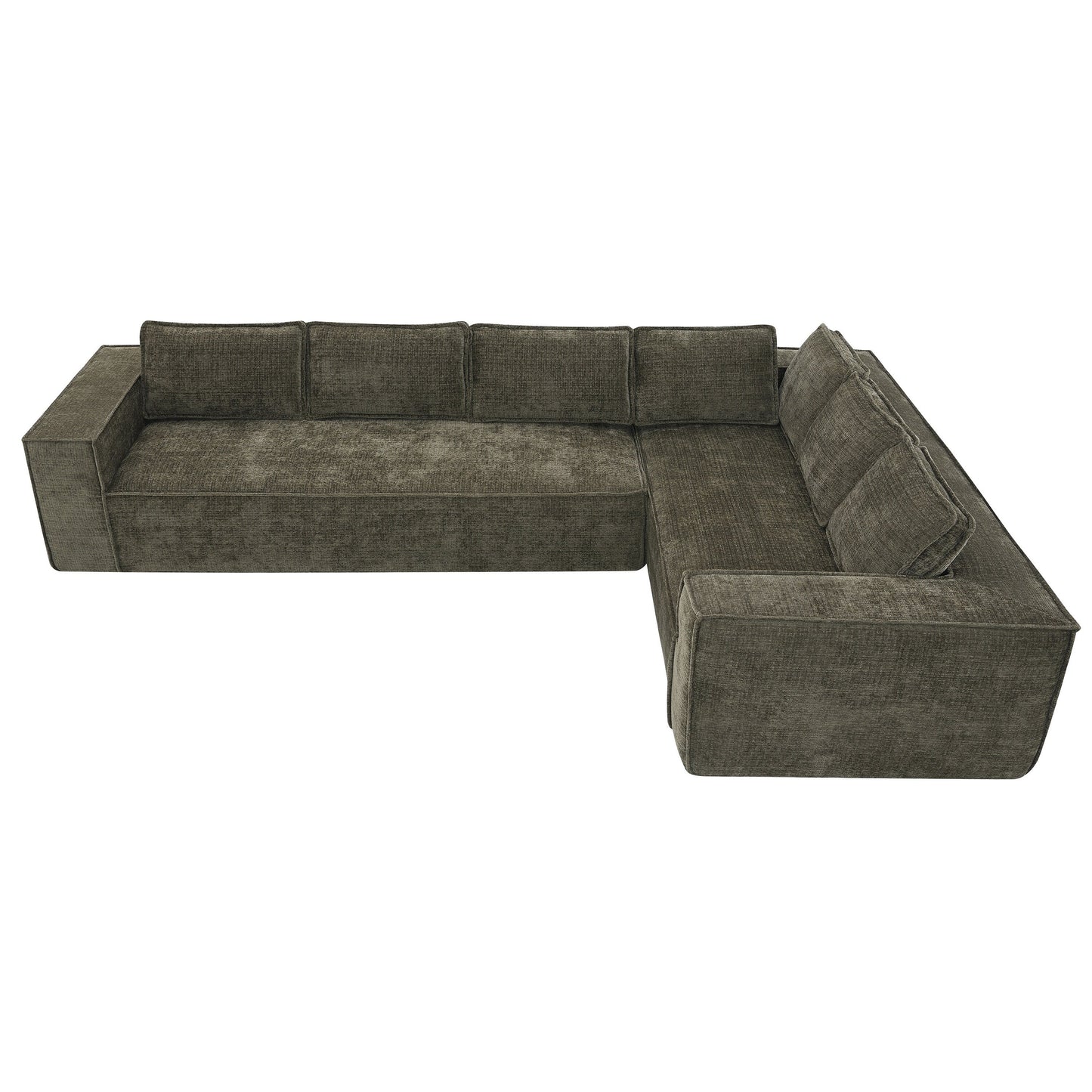 Modular Sectional Sofa,6 Seat Wrinkle-Resistant Chenille Couch Set,2 Pc Free Combination,Modern L-Shaped Cloud Sofa Set