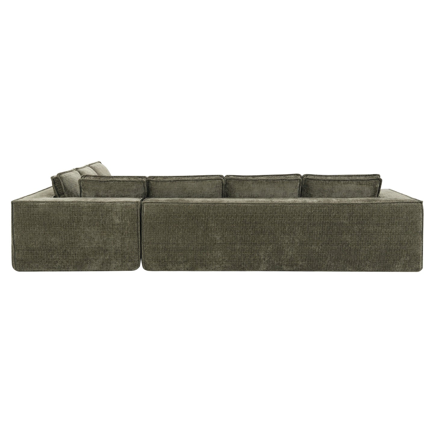 Modular Sectional Sofa,6 Seat Wrinkle-Resistant Chenille Couch Set,2 Pc Free Combination,Modern L-Shaped Cloud Sofa Set