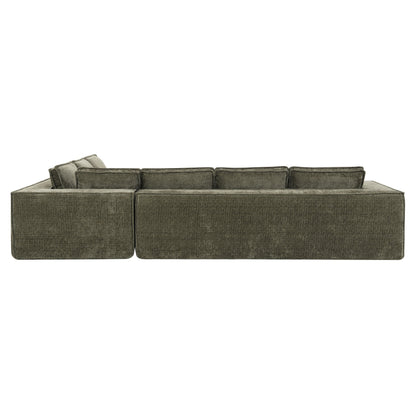 Modular Sectional Sofa,6 Seat Wrinkle-Resistant Chenille Couch Set,2 Pc Free Combination,Modern L-Shaped Cloud Sofa Set