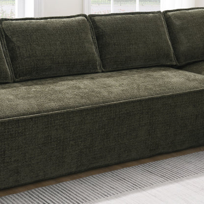 Modular Sectional Sofa,6 Seat Wrinkle-Resistant Chenille Couch Set,2 Pc Free Combination,Modern L-Shaped Cloud Sofa Set