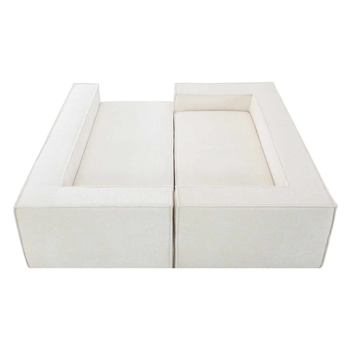 Modular Sectional Sofa,6 Seat Wrinkle-Resistant Chenille Couch Set,2 Pc Free Combination,Modern L-Shaped Cloud Sofa Set