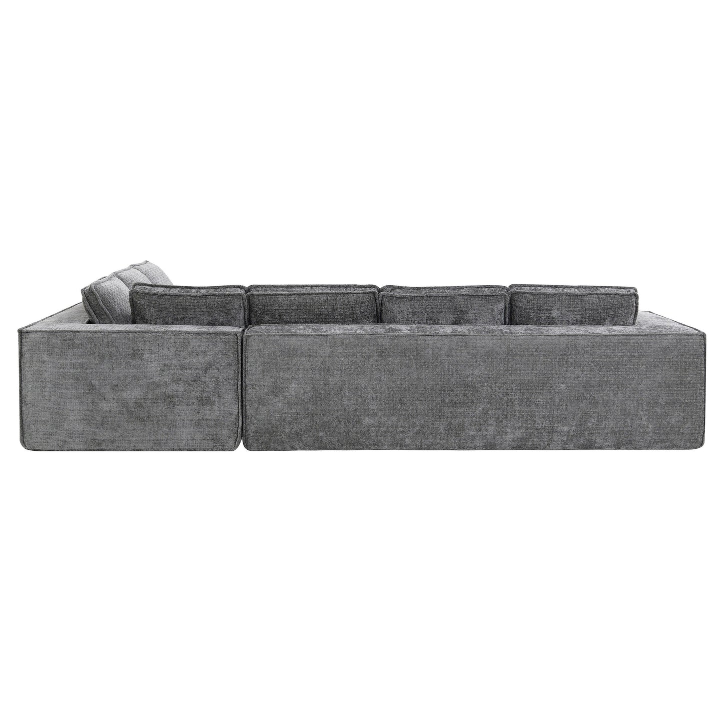 Modular Sectional Sofa,6 Seat Wrinkle-Resistant Chenille Couch Set,2 Pc Free Combination,Modern L-Shaped Cloud Sofa Set