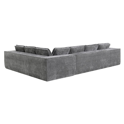 Modular Sectional Sofa,6 Seat Wrinkle-Resistant Chenille Couch Set,2 Pc Free Combination,Modern L-Shaped Cloud Sofa Set