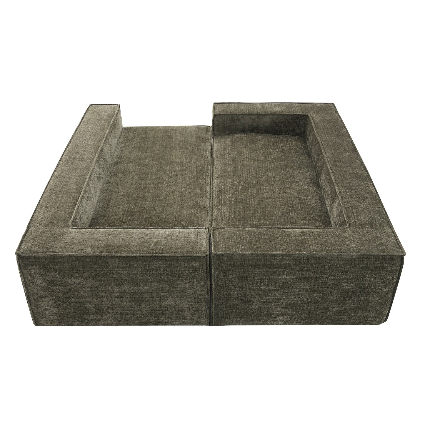 Modular Sectional Sofa,6 Seat Wrinkle-Resistant Chenille Couch Set,2 Pc Free Combination,Modern L-Shaped Cloud Sofa Set
