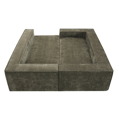 Modular Sectional Sofa,6 Seat Wrinkle-Resistant Chenille Couch Set,2 Pc Free Combination,Modern L-Shaped Cloud Sofa Set