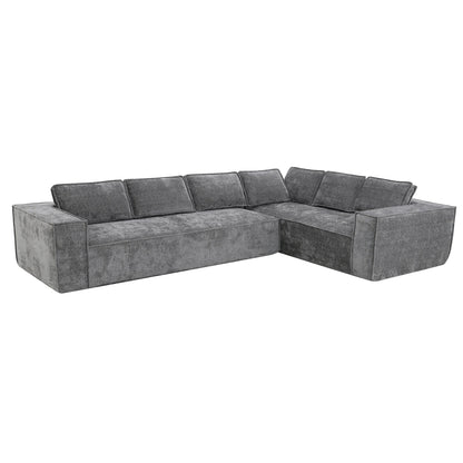 Modular Sectional Sofa,6 Seat Wrinkle-Resistant Chenille Couch Set,2 Pc Free Combination,Modern L-Shaped Cloud Sofa Set