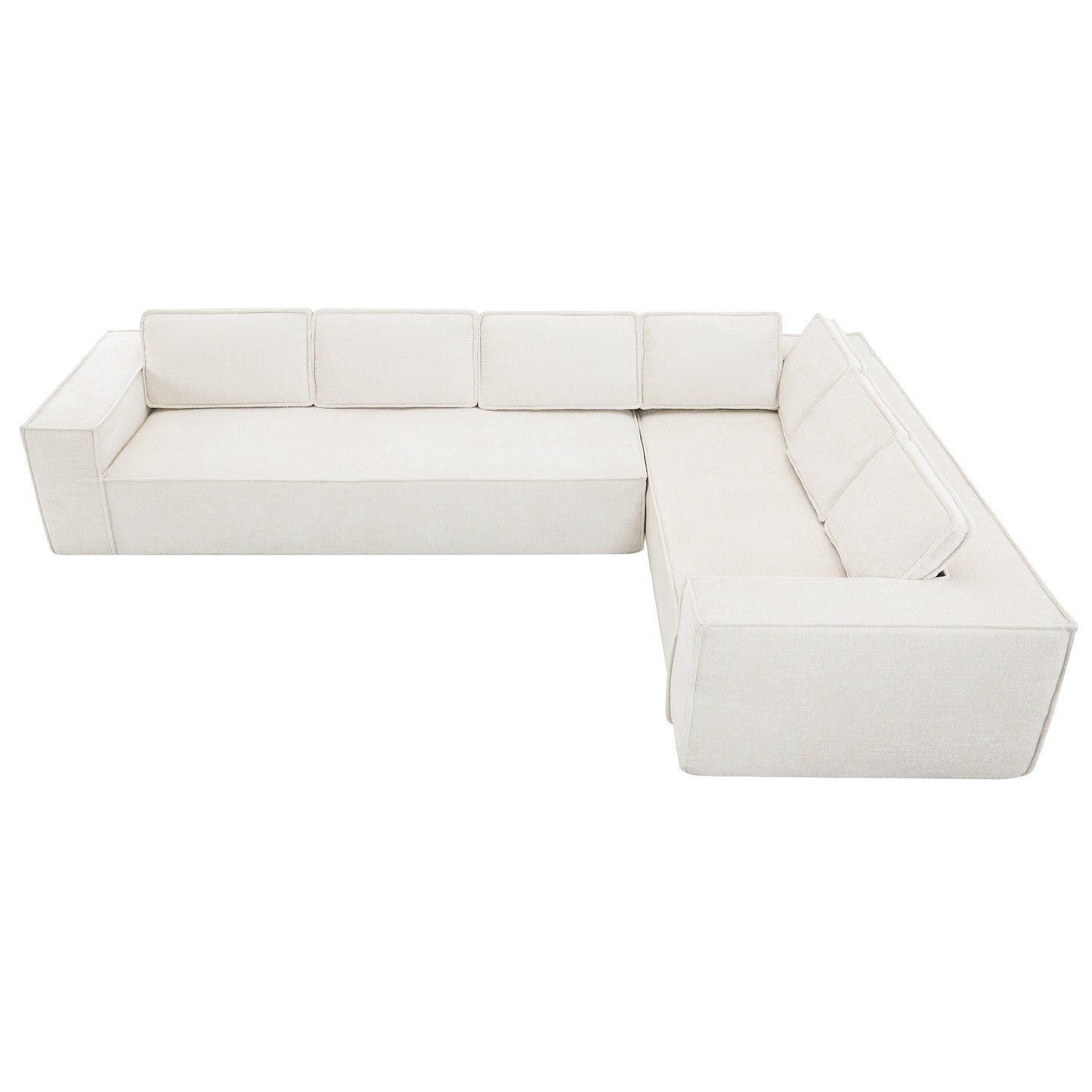 Modular Sectional Sofa,6 Seat Wrinkle-Resistant Chenille Couch Set,2 Pc Free Combination,Modern L-Shaped Cloud Sofa Set