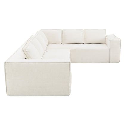 Modular Sectional Sofa,6 Seat Wrinkle-Resistant Chenille Couch Set,2 Pc Free Combination,Modern L-Shaped Cloud Sofa Set