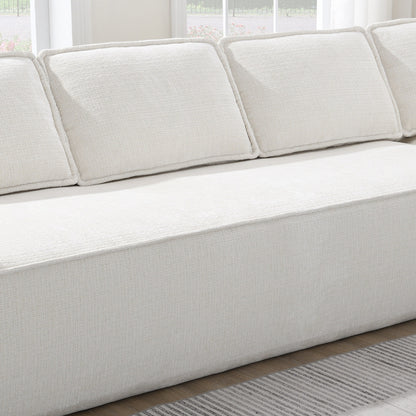 Modular Sectional Sofa,6 Seat Wrinkle-Resistant Chenille Couch Set,2 Pc Free Combination,Modern L-Shaped Cloud Sofa Set