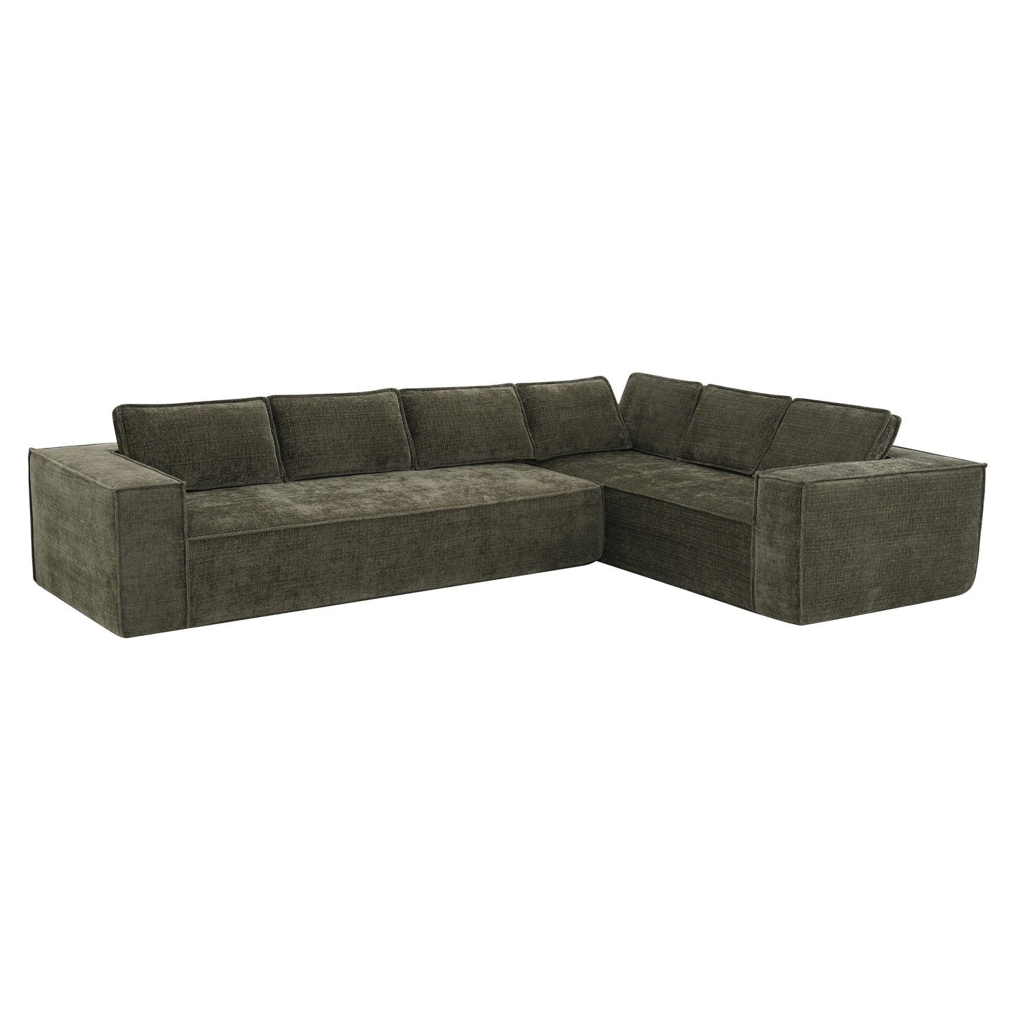Modular Sectional Sofa,6 Seat Wrinkle-Resistant Chenille Couch Set,2 Pc Free Combination,Modern L-Shaped Cloud Sofa Set