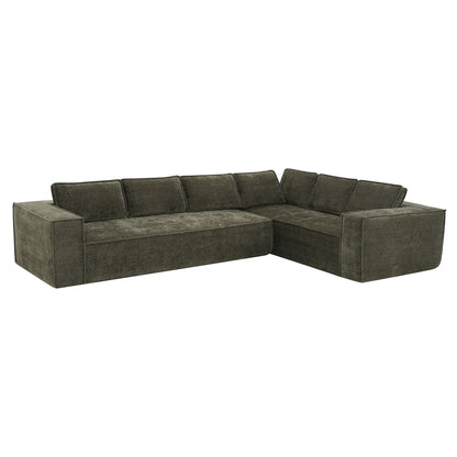 Modular Sectional Sofa,6 Seat Wrinkle-Resistant Chenille Couch Set,2 Pc Free Combination,Modern L-Shaped Cloud Sofa Set