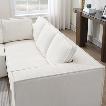 Modular Sectional Sofa,6 Seat Wrinkle-Resistant Chenille Couch Set,2 Pc Free Combination,Modern L-Shaped Cloud Sofa Set