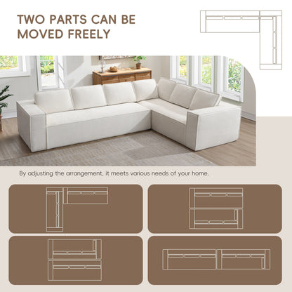 Modular Sectional Sofa,6 Seat Wrinkle-Resistant Chenille Couch Set,2 Pc Free Combination,Modern L-Shaped Cloud Sofa Set