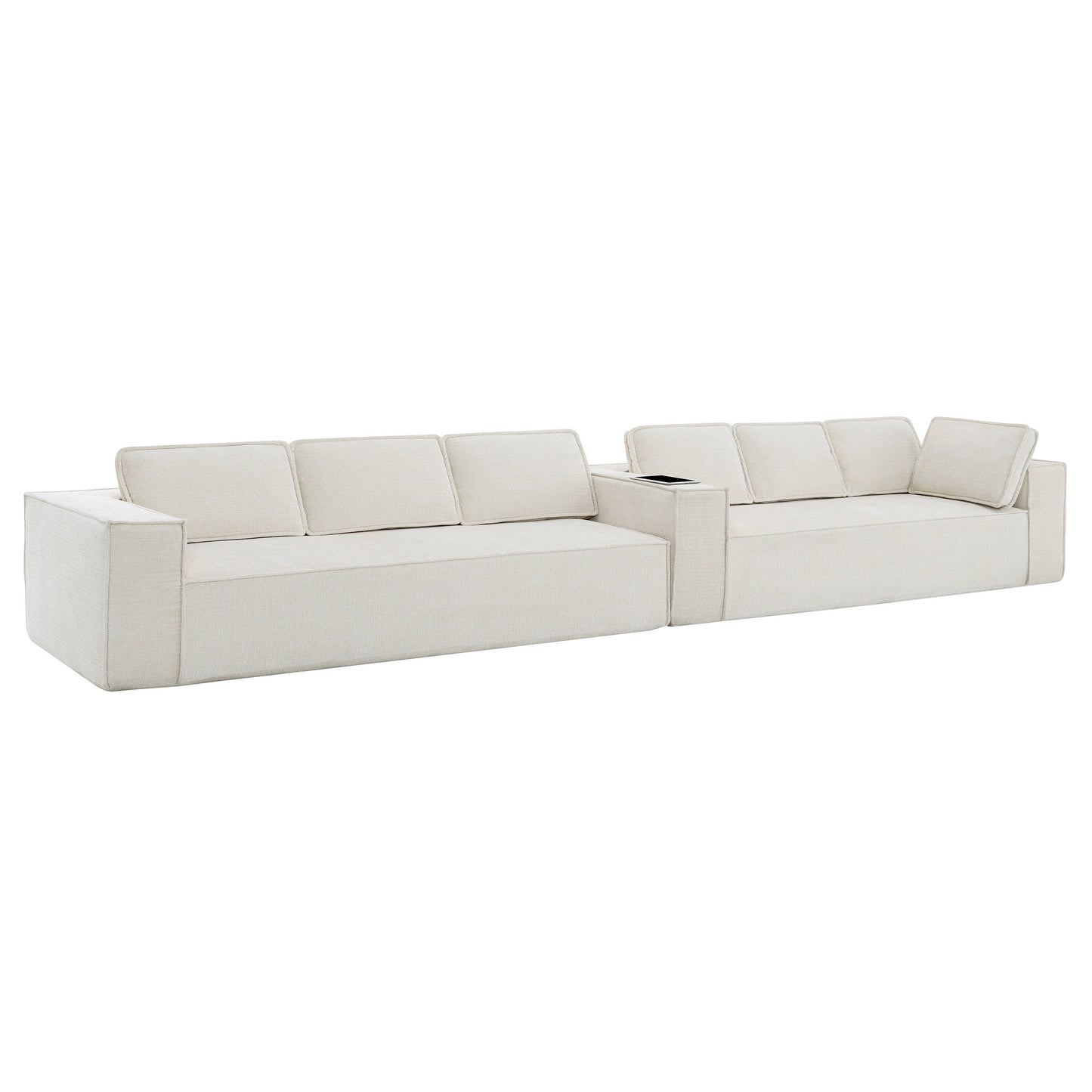 Modular Sectional Sofa,6 Seat Wrinkle-Resistant Chenille Couch Set,2 Pc Free Combination,Modern L-Shaped Cloud Sofa Set