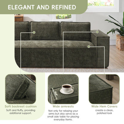 Modular Sectional Sofa,6 Seat Wrinkle-Resistant Chenille Couch Set,2 Pc Free Combination,Modern L-Shaped Cloud Sofa Set
