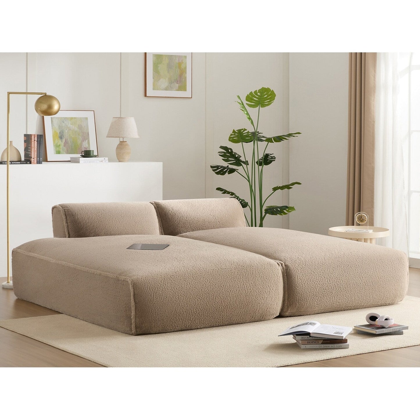 Modular Sectional Sofa,Fully Compressed,Spacious Foam-Filled Sofa Bed For Living Room,Elderly - Friendly Design