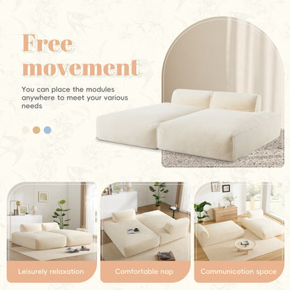 Modular Sectional Sofa,Fully Compressed,Spacious Foam-Filled Sofa Bed For Living Room,Elderly - Friendly Design