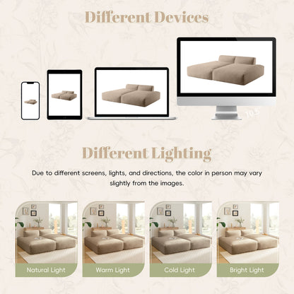 Modular Sectional Sofa,Fully Compressed,Spacious Foam-Filled Sofa Bed For Living Room,Elderly - Friendly Design