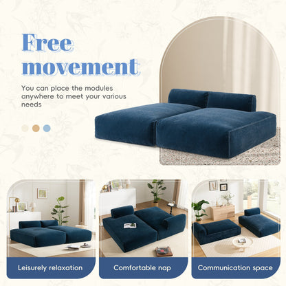 Modular Sectional Sofa,Fully Compressed,Spacious Foam-Filled Sofa Bed For Living Room,Elderly - Friendly Design