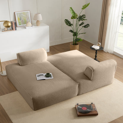 Modular Sectional Sofa,Fully Compressed,Spacious Foam-Filled Sofa Bed For Living Room,Elderly - Friendly Design