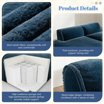 Modular Sectional Sofa,Fully Compressed,Spacious Foam-Filled Sofa Bed For Living Room,Elderly - Friendly Design