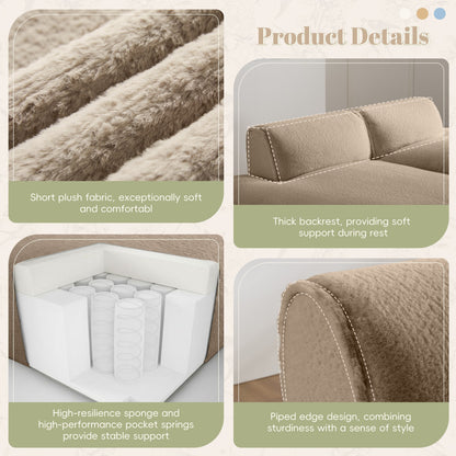 Modular Sectional Sofa,Fully Compressed,Spacious Foam-Filled Sofa Bed For Living Room,Elderly - Friendly Design