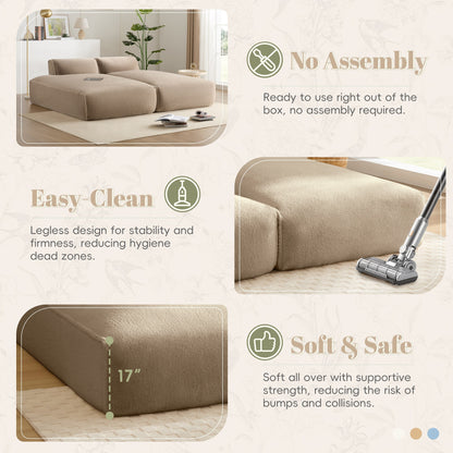 Modular Sectional Sofa,Fully Compressed,Spacious Foam-Filled Sofa Bed For Living Room,Elderly - Friendly Design
