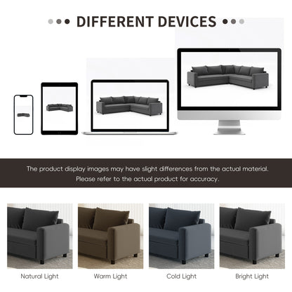 Modular Sectional Sofa,L Shaped Chenille Corner Couch Set With Wide Seat Sofa With Pillow