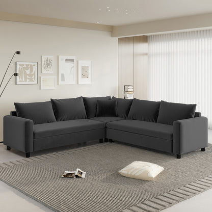 Modular Sectional Sofa,L Shaped Chenille Corner Couch Set With Wide Seat Sofa With Pillow