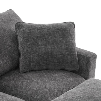 Modular Sofa, 4 Seat Chenille Sectional Couch Set With 2 Pillows Included, Freely Combinable