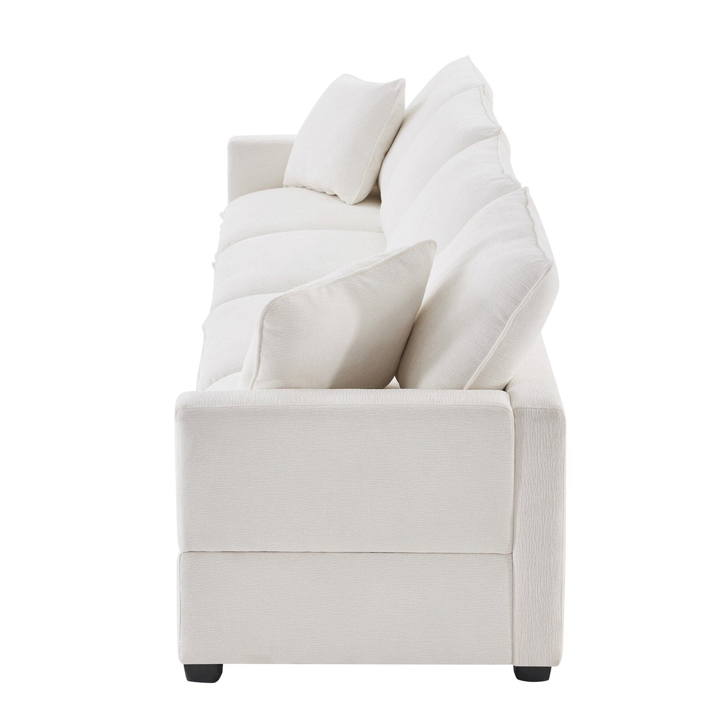 Modular Sofa, 4 Seat Chenille Sectional Couch Set With 2 Pillows Included, Freely Combinable