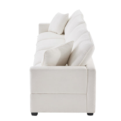 Modular Sofa, 4 Seat Chenille Sectional Couch Set With 2 Pillows Included, Freely Combinable