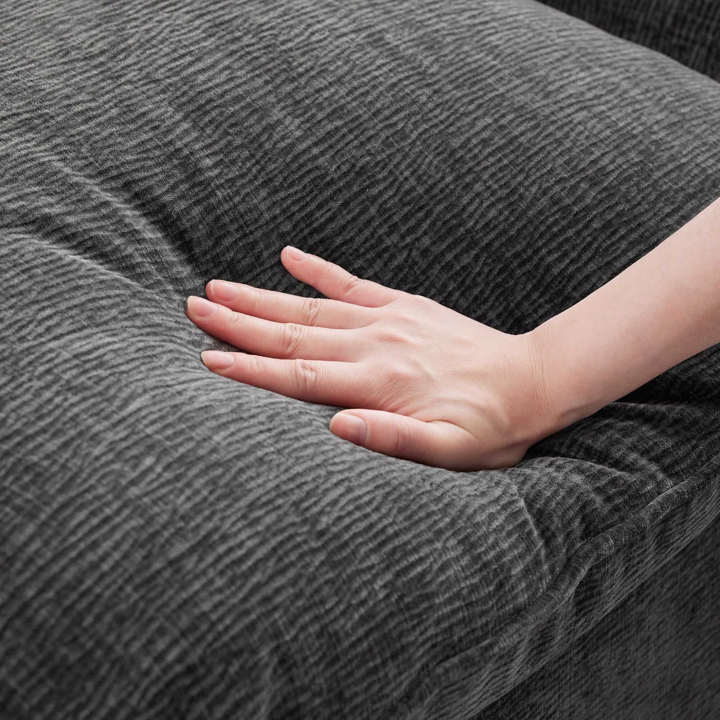 Modular Sofa, 4 Seat Chenille Sectional Couch Set With 2 Pillows Included, Freely Combinable