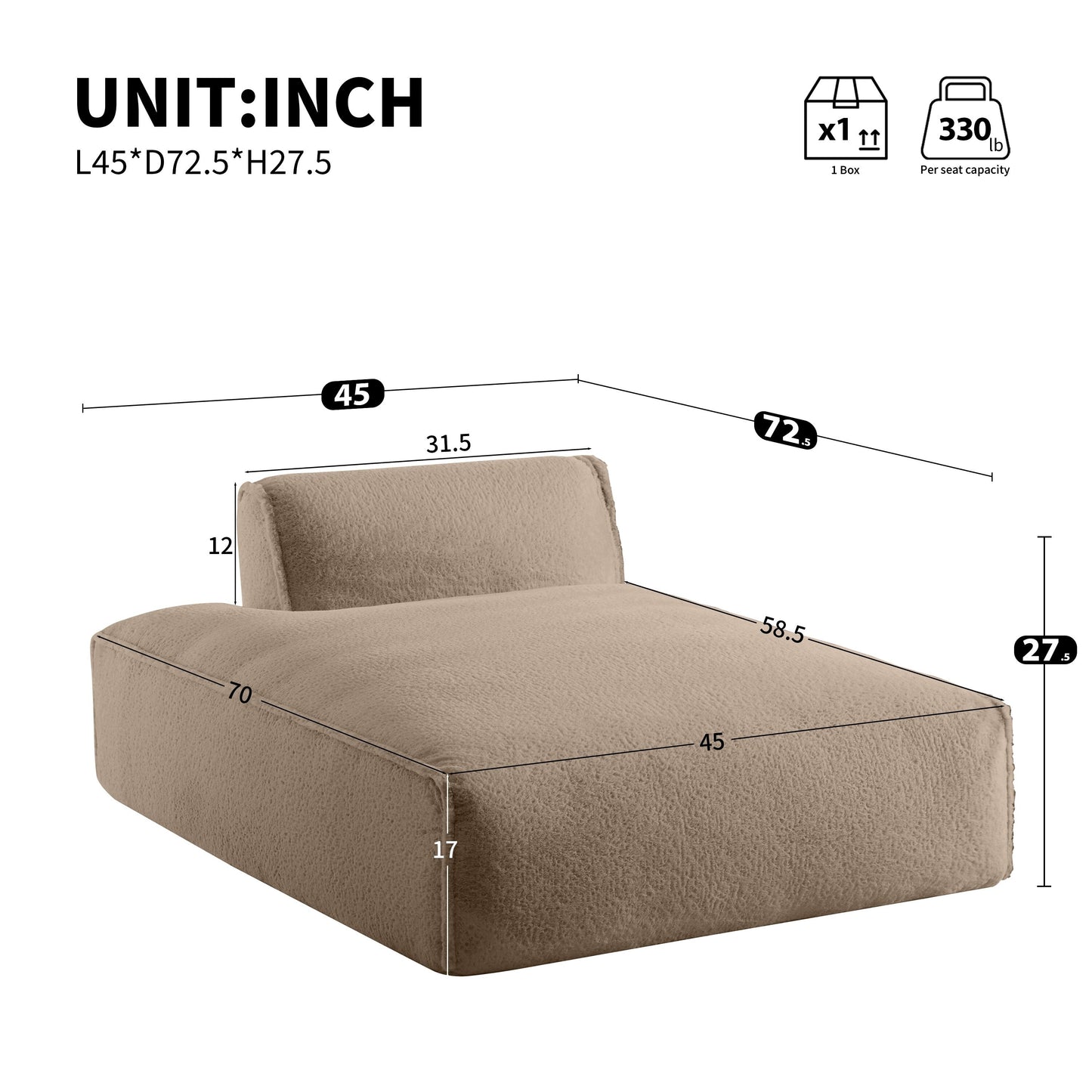 Modular Sofa,Fully Compressed,Spacious Foam-Filled Sofa Bed For Living Room,Elderly/Baby - Friendly Design