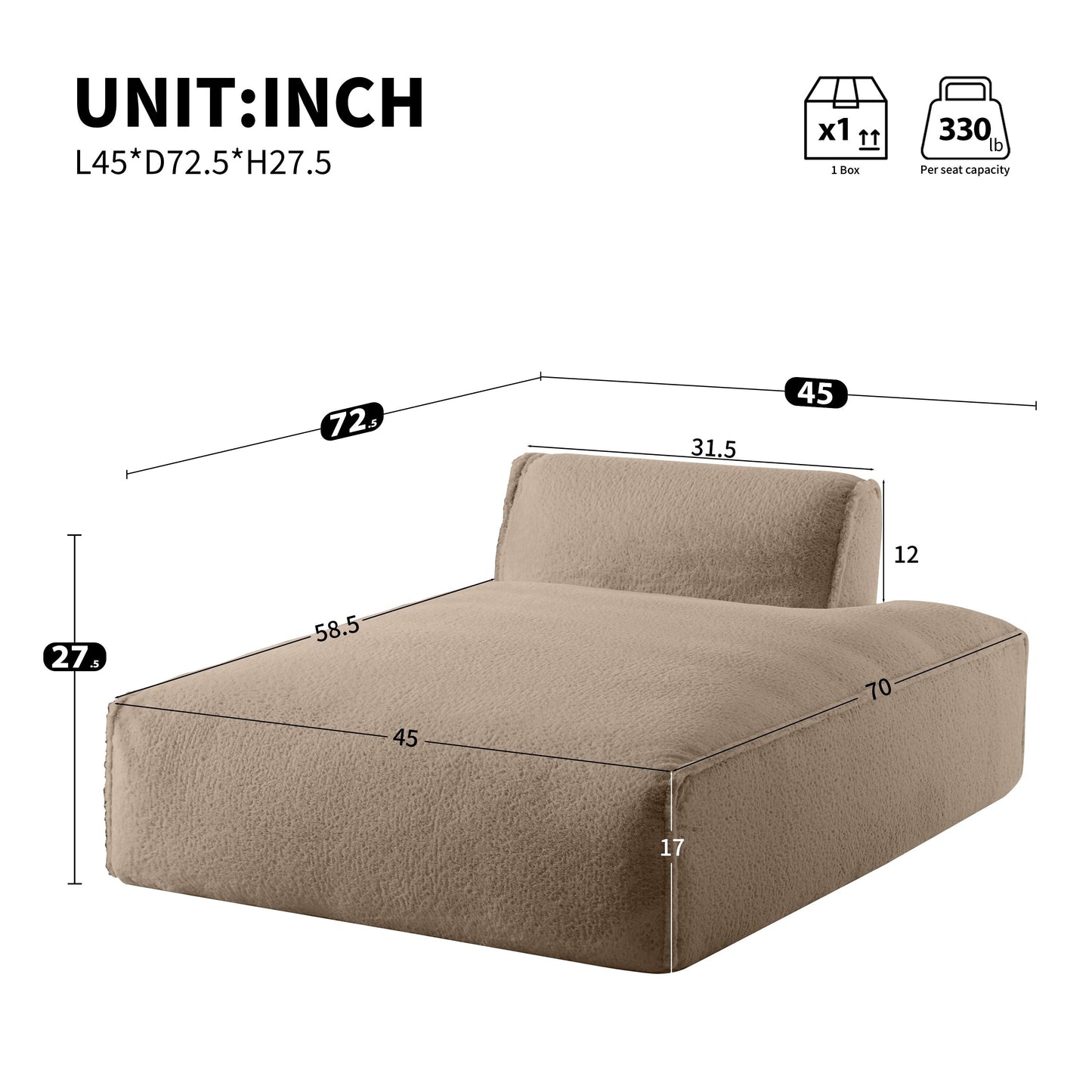 Modular Sofa,Fully Compressed,Spacious Foam-Filled Sofa Bed For Living Room,Elderly/Baby - Friendly Design