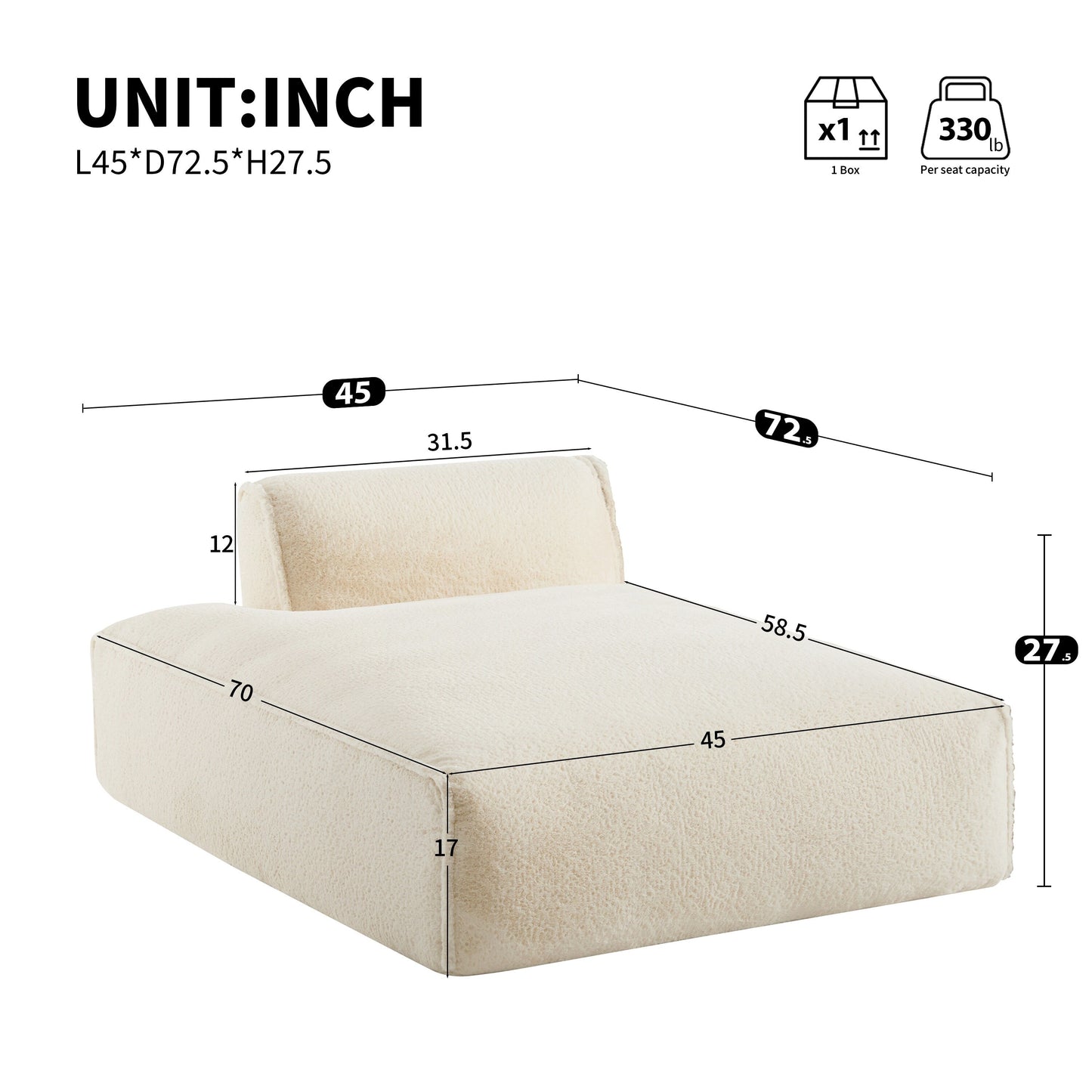 Modular Sofa,Fully Compressed,Spacious Foam-Filled Sofa Bed For Living Room,Elderly/Baby - Friendly Design