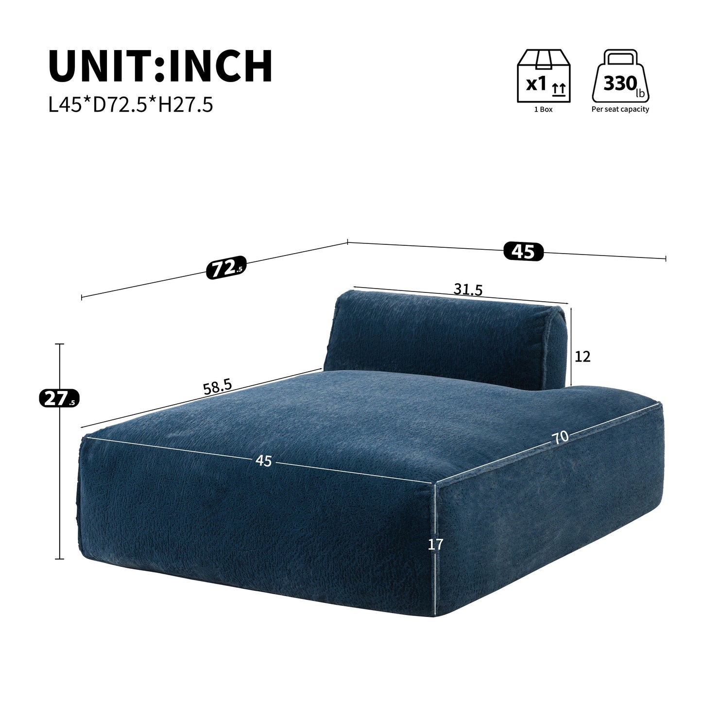 Modular Sofa,Fully Compressed,Spacious Foam-Filled Sofa Bed For Living Room,Elderly/Baby - Friendly Design