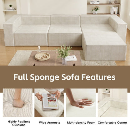 Module Corduroy Compression with Ottoman Sofas