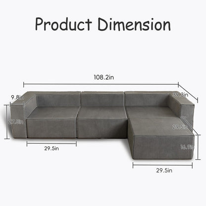 Module Corduroy Compression with Ottoman Sofas