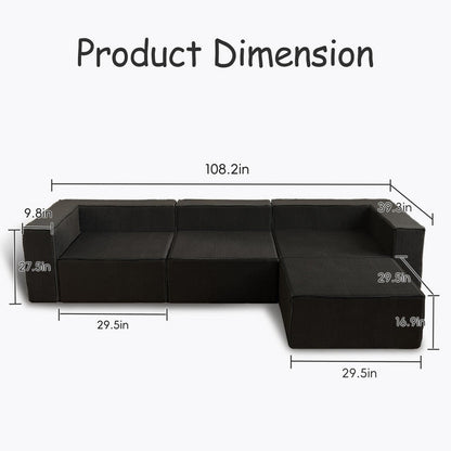 Module Corduroy Compression with Ottoman Sofas
