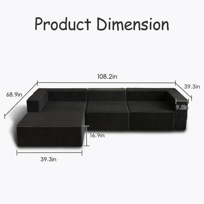 Module Corduroy Luxury Compression Sofas