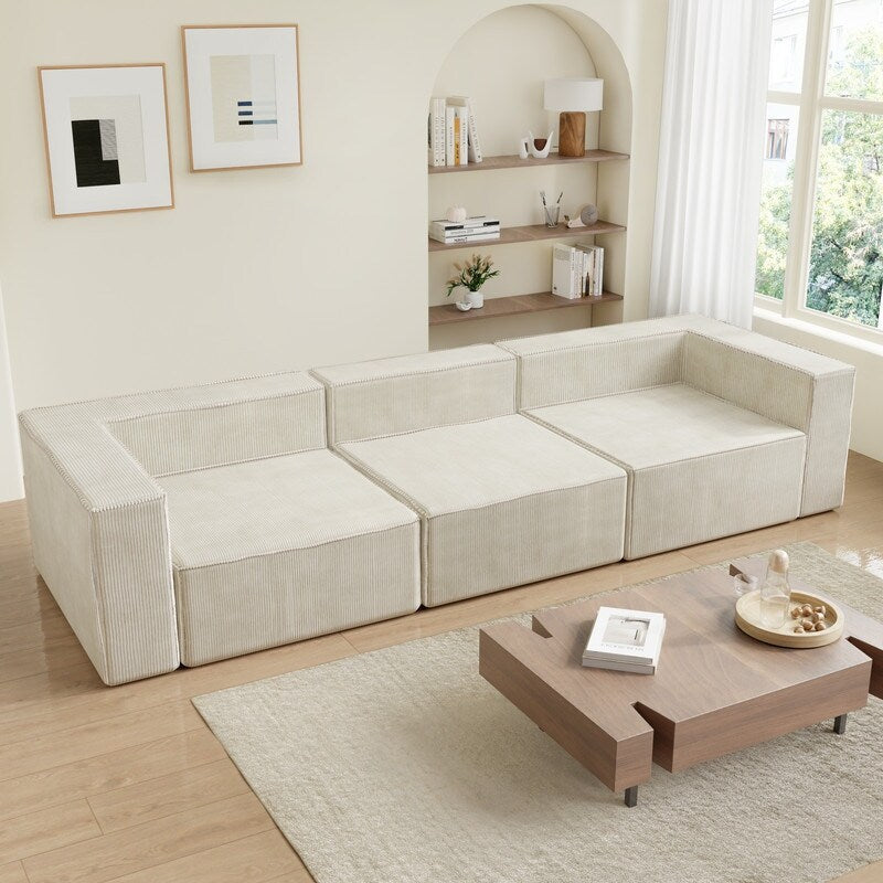 Module Corduroy Three Seater Compression Sofas
